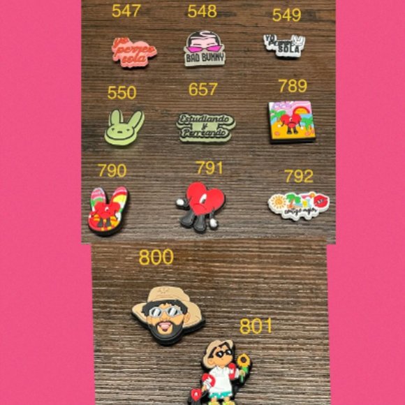 11 Bad Bunny shoe Charms NEW - Picture 1 of 1